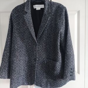 Treasure & Bond Black Tweed Two Button Classic Blazer L